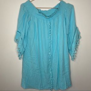 American Rag Turquoise Blue Off the Shoulder Dress size S